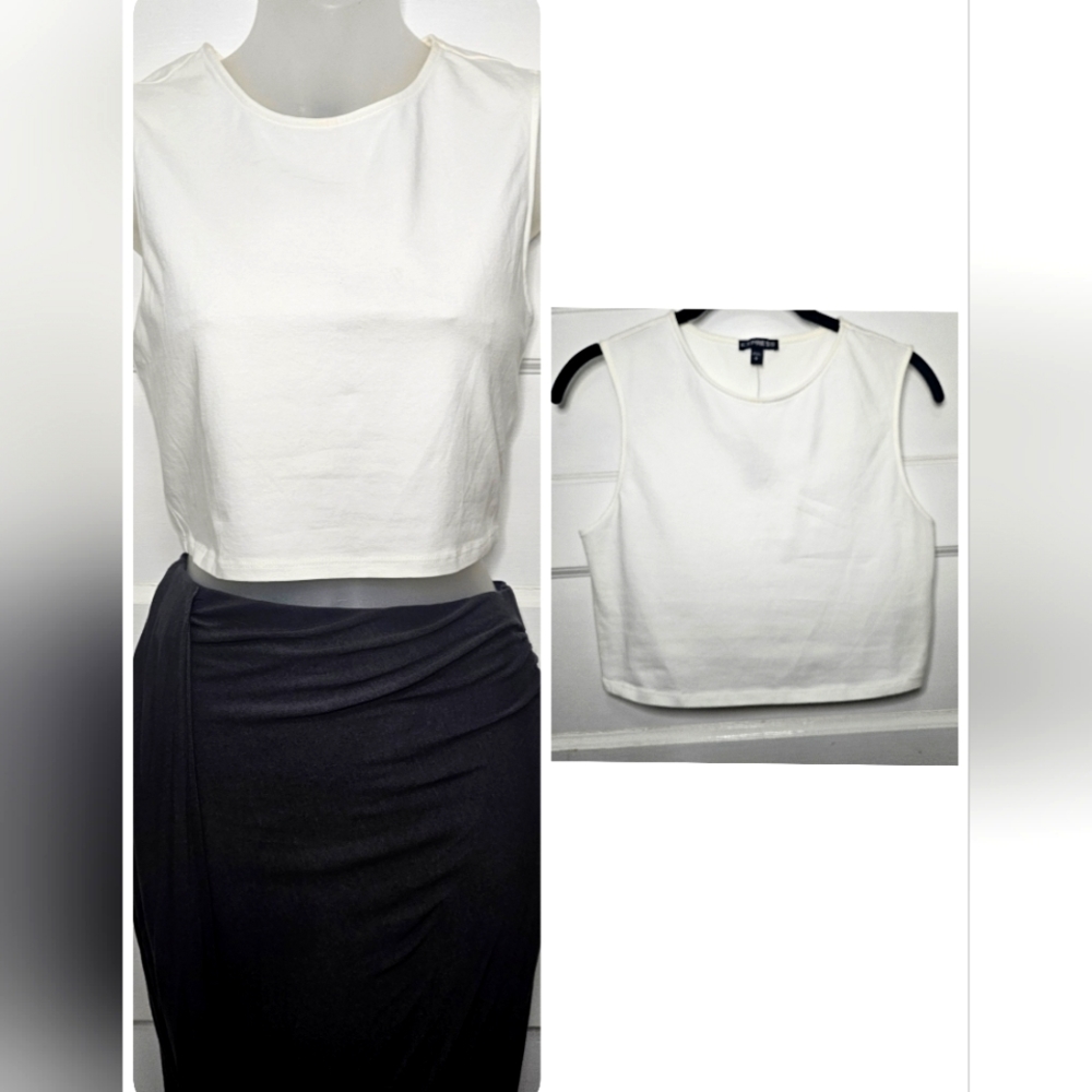 Express White Cropped Tank Sz S
